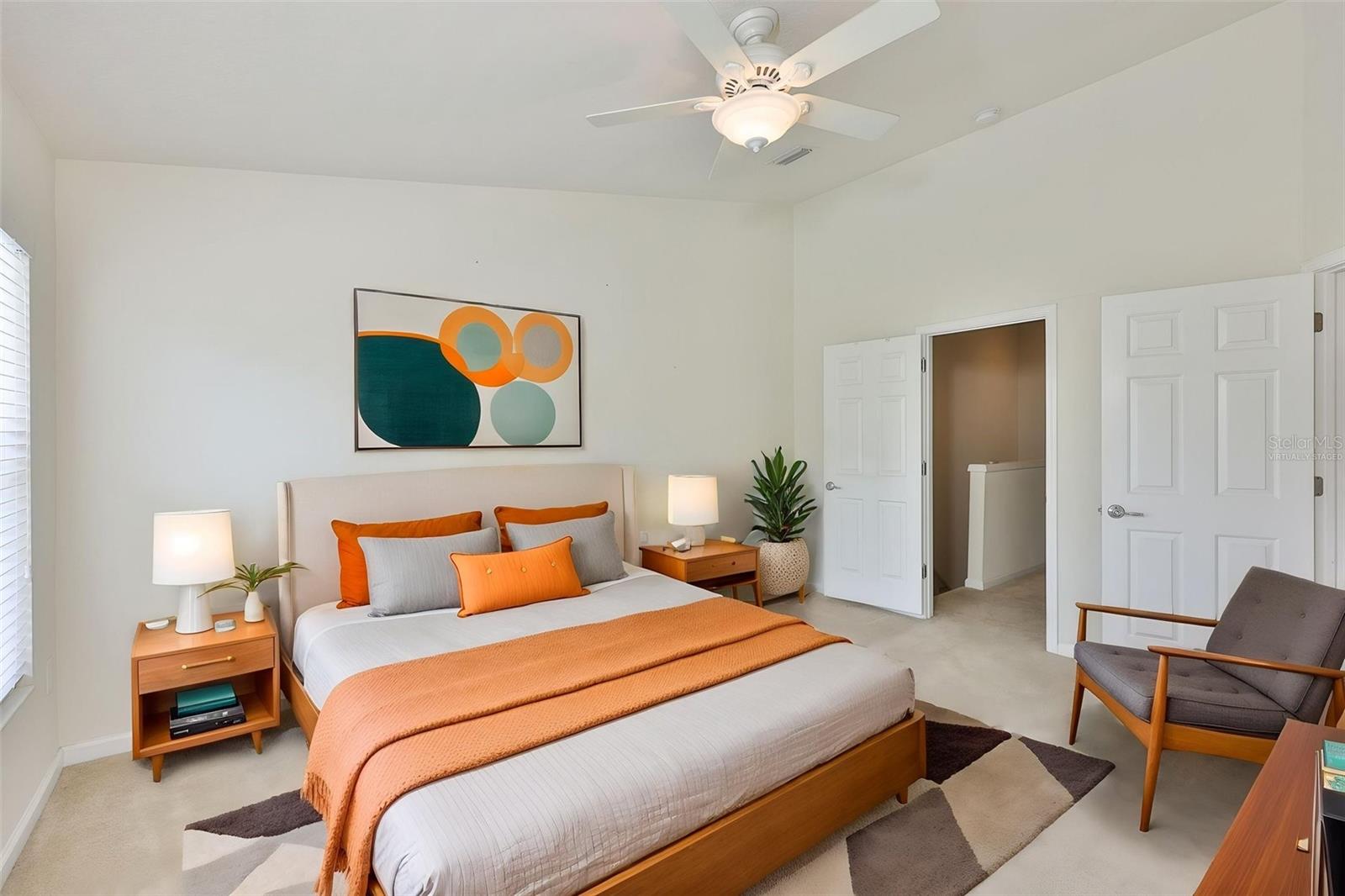 Virtually staged Primary Bedroom