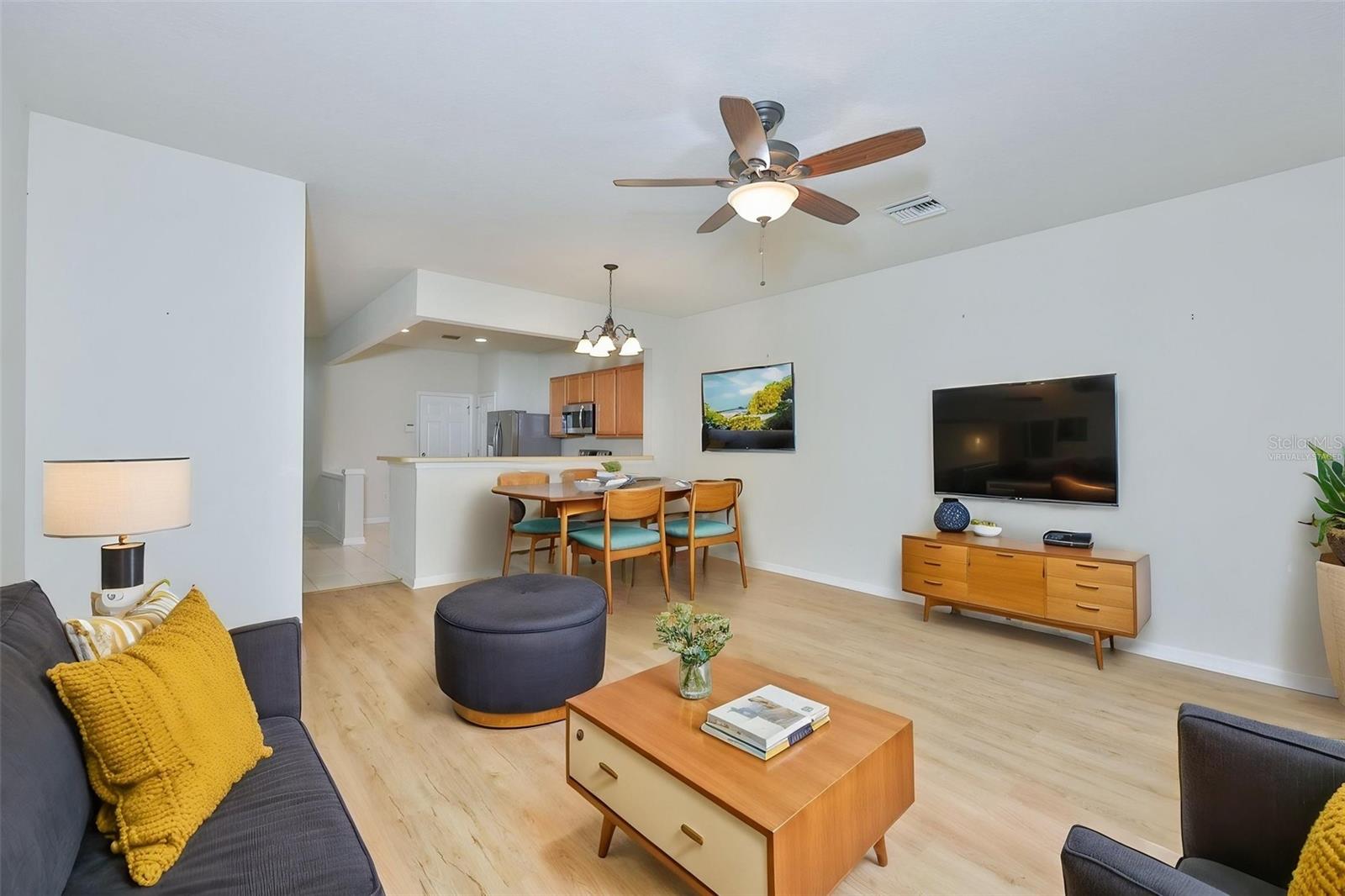 Virtually staged Great room