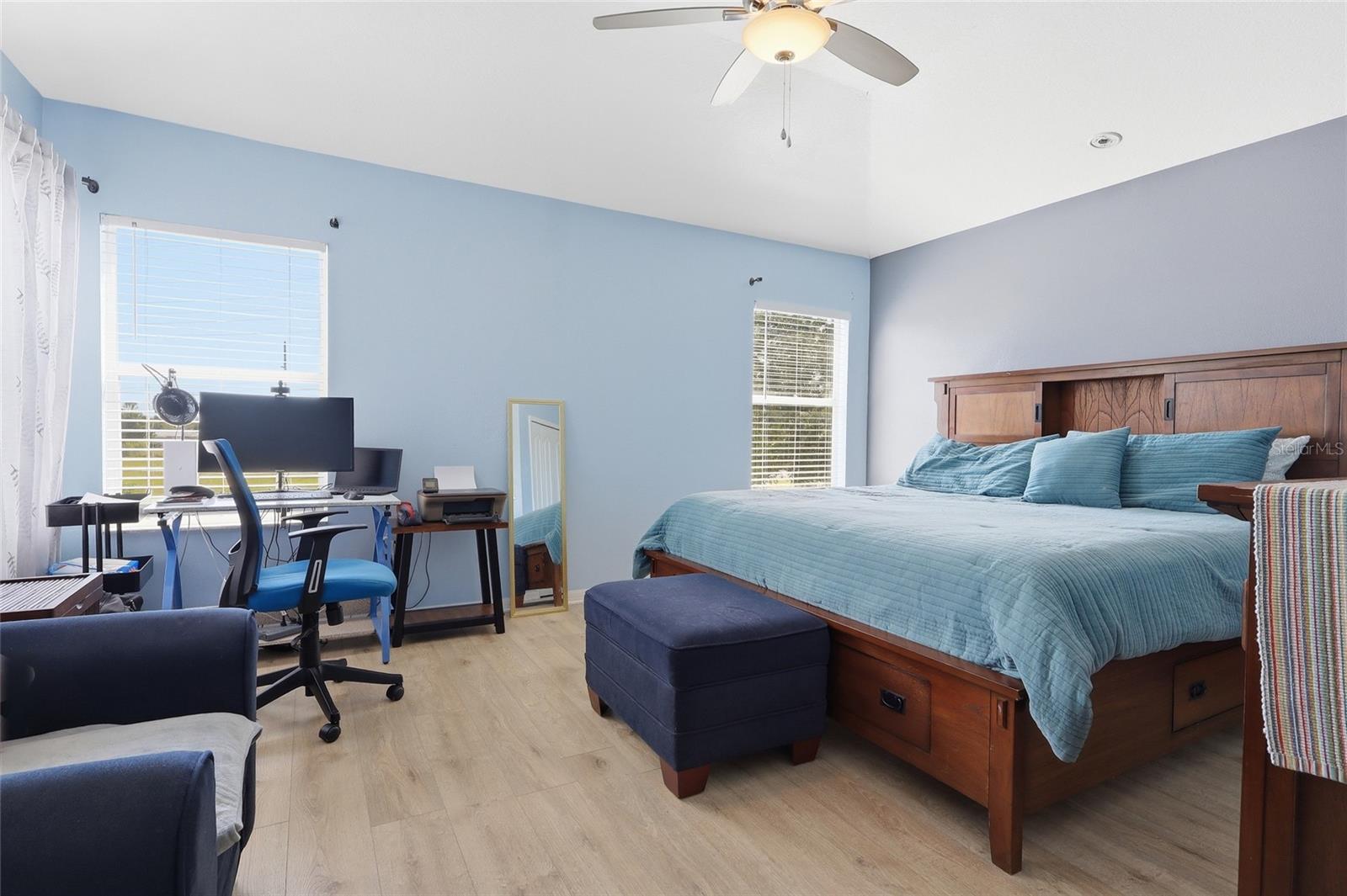 Spacious bedroom with natural light