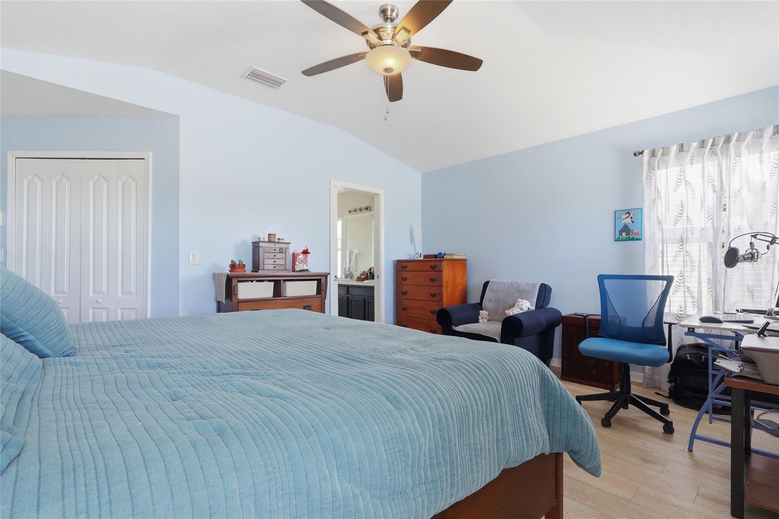 Spacious bedroom with natural light