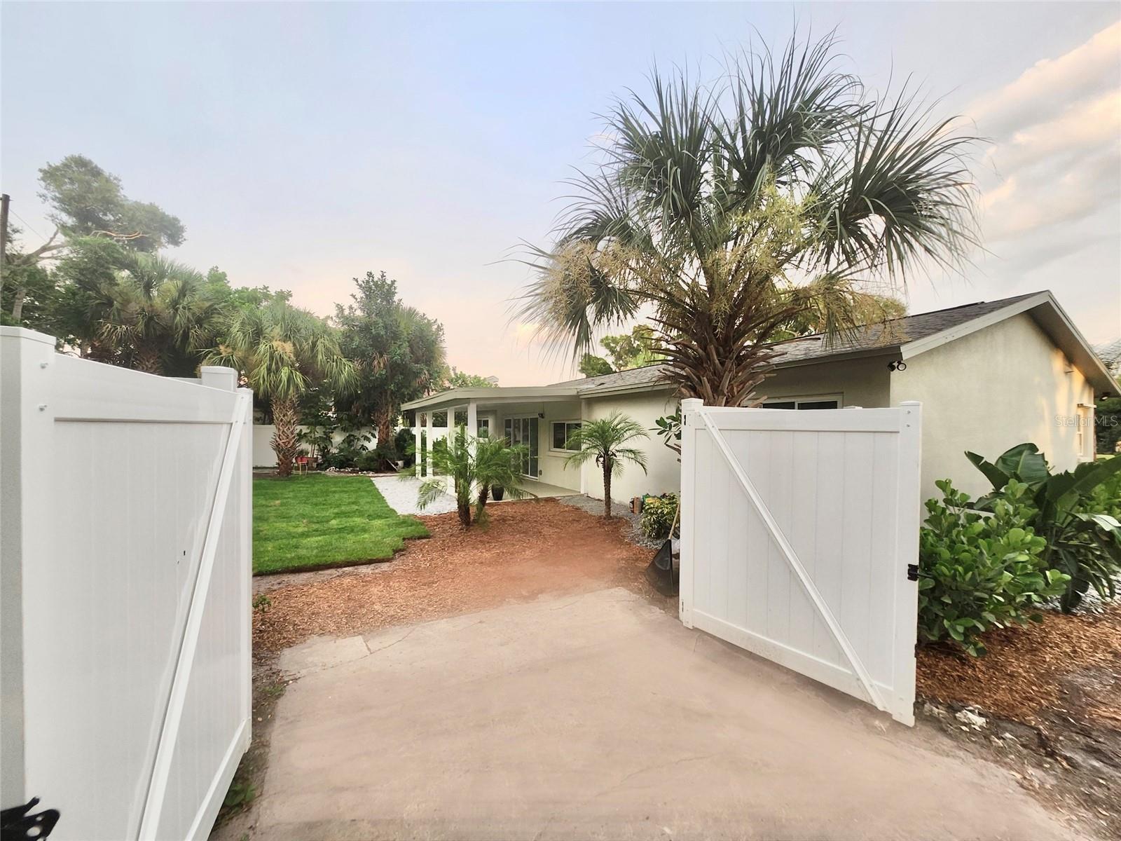 Fully fenced back yard