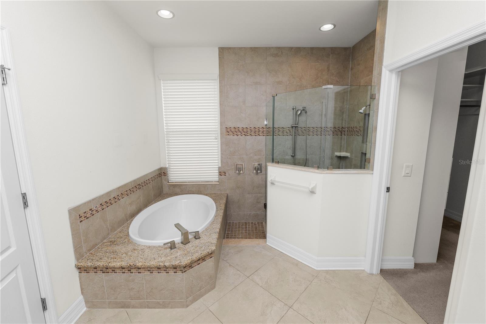Primary Bath Garden Tub and Separate Walk-In Shower