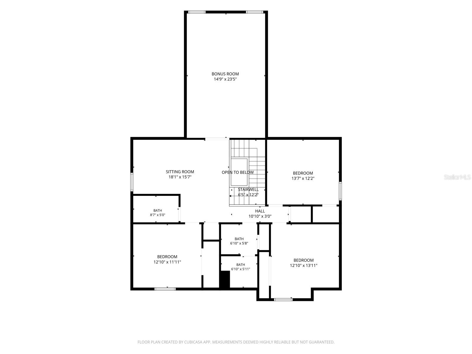 Second Level Floorplan and Approximate Measurements