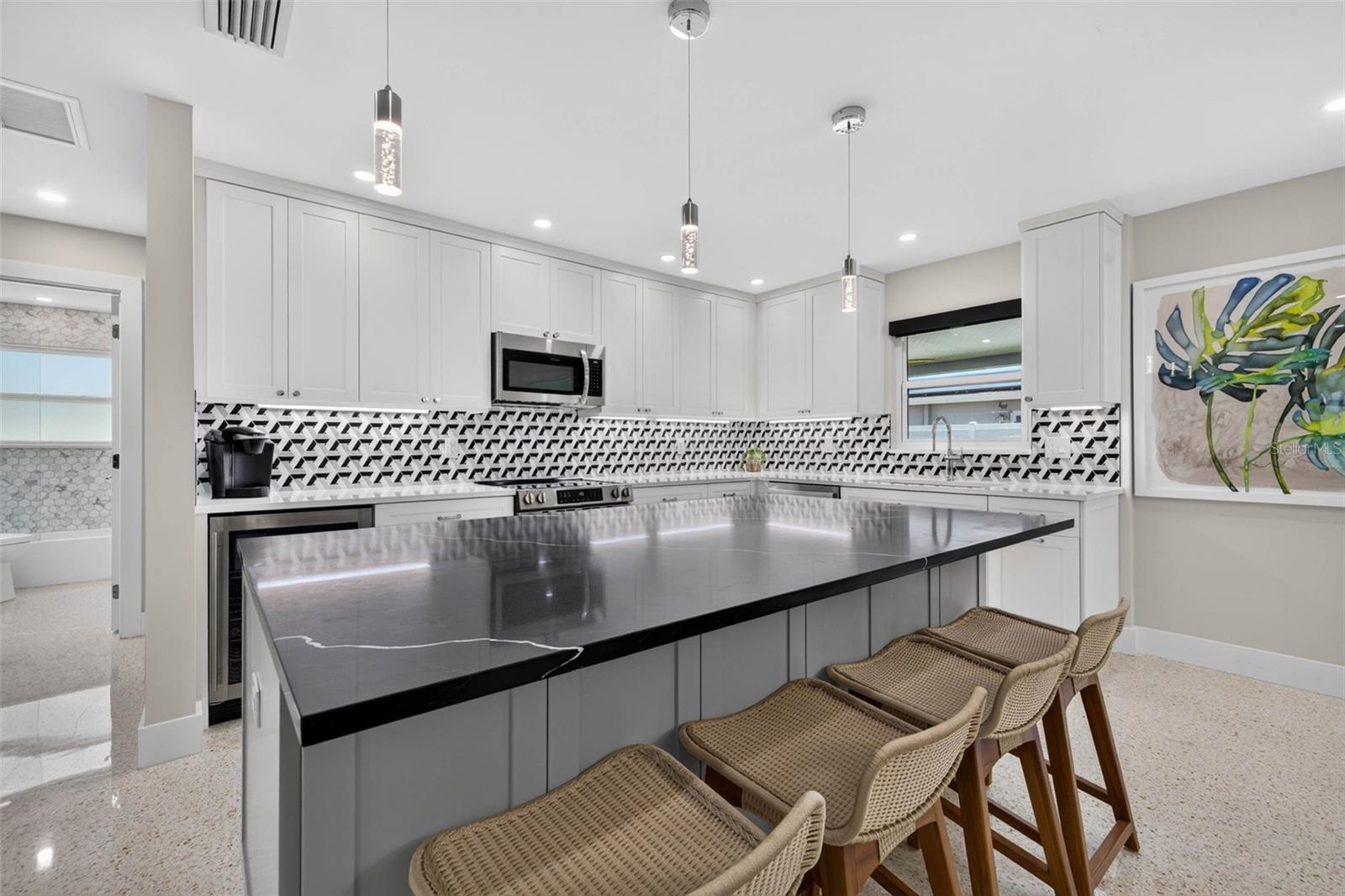 Bar seating, perfect for entertaining.