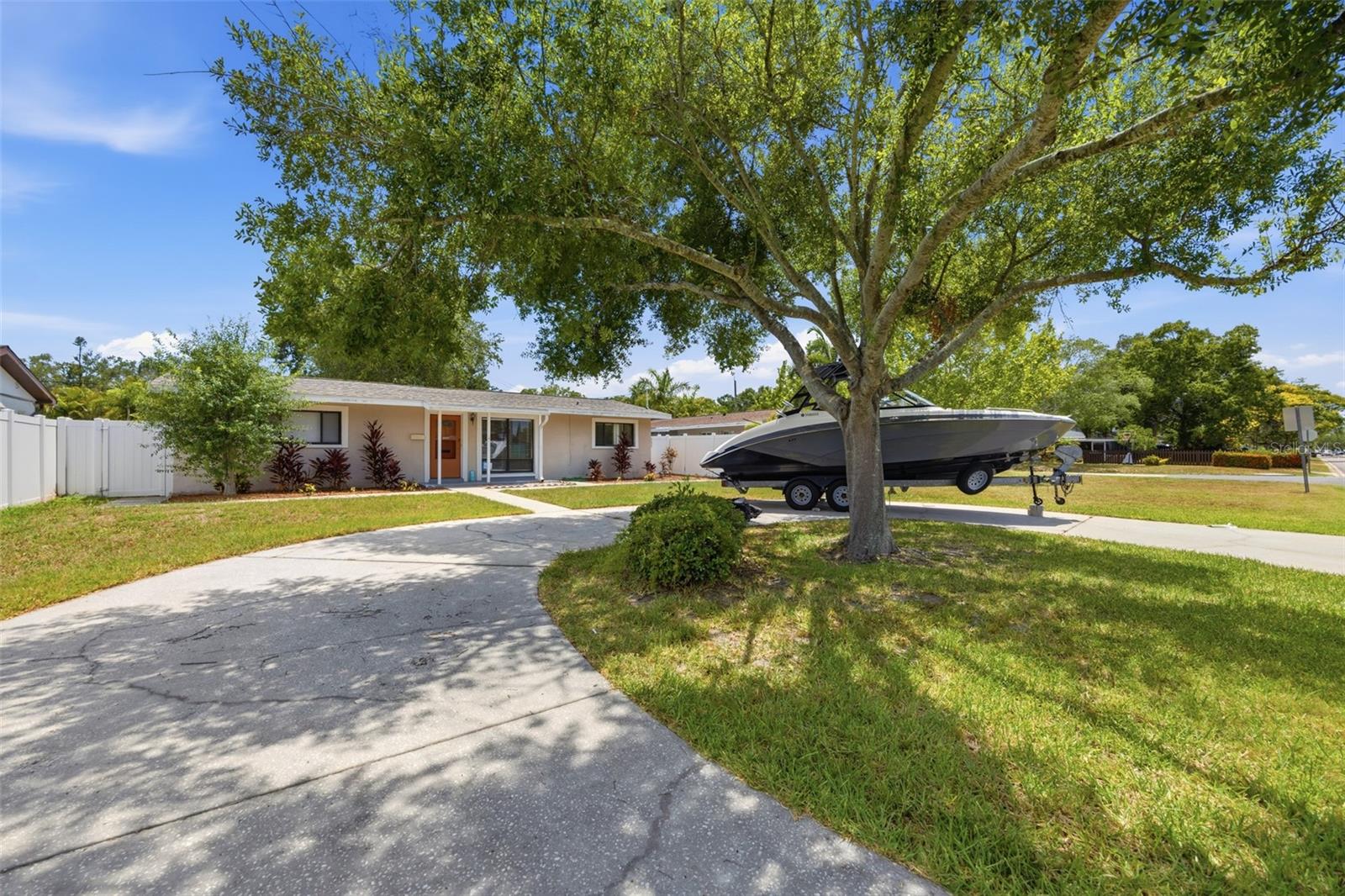 Circular driveway.