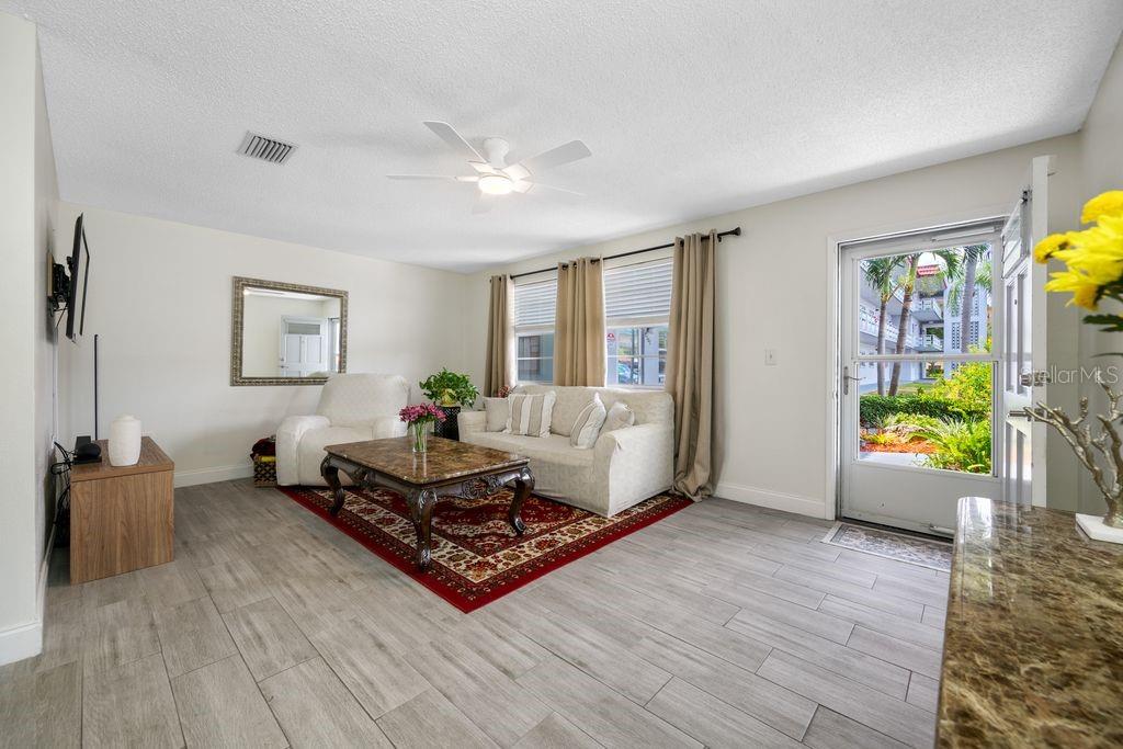 Lots of natural light and pretty view out your front door