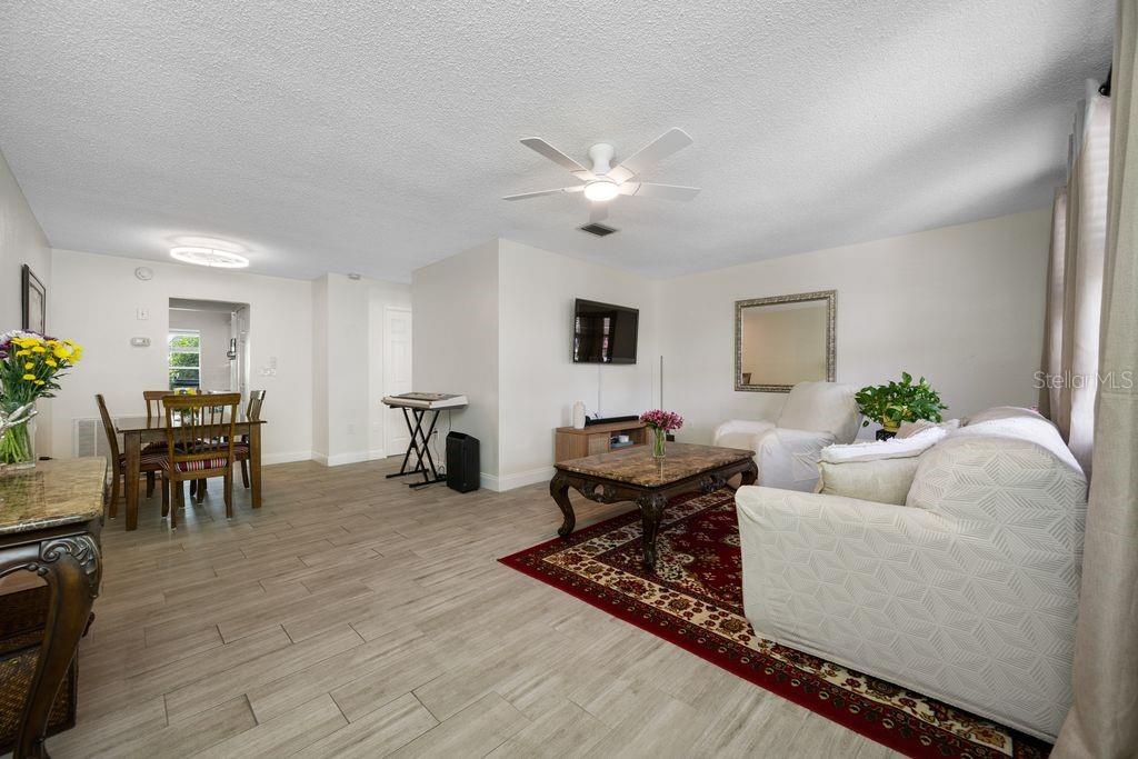 New tile flooring and lighting/ceiling fans
