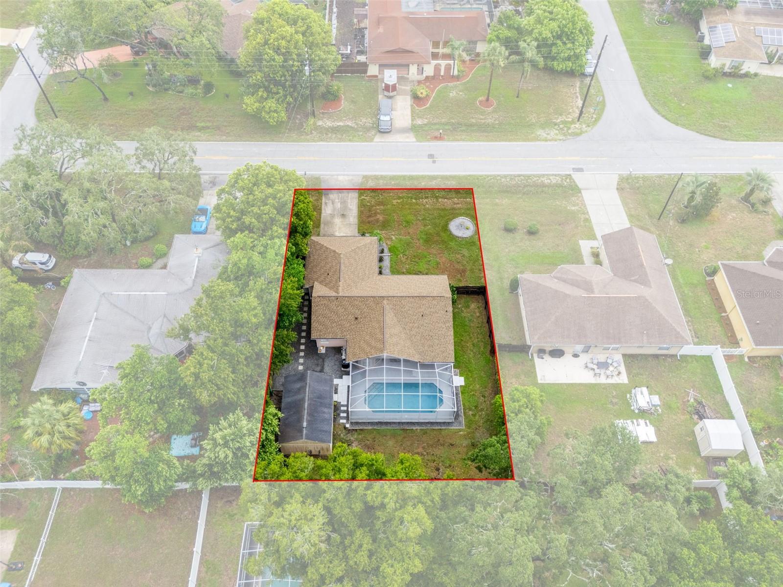Aerial View of Home with Outlines