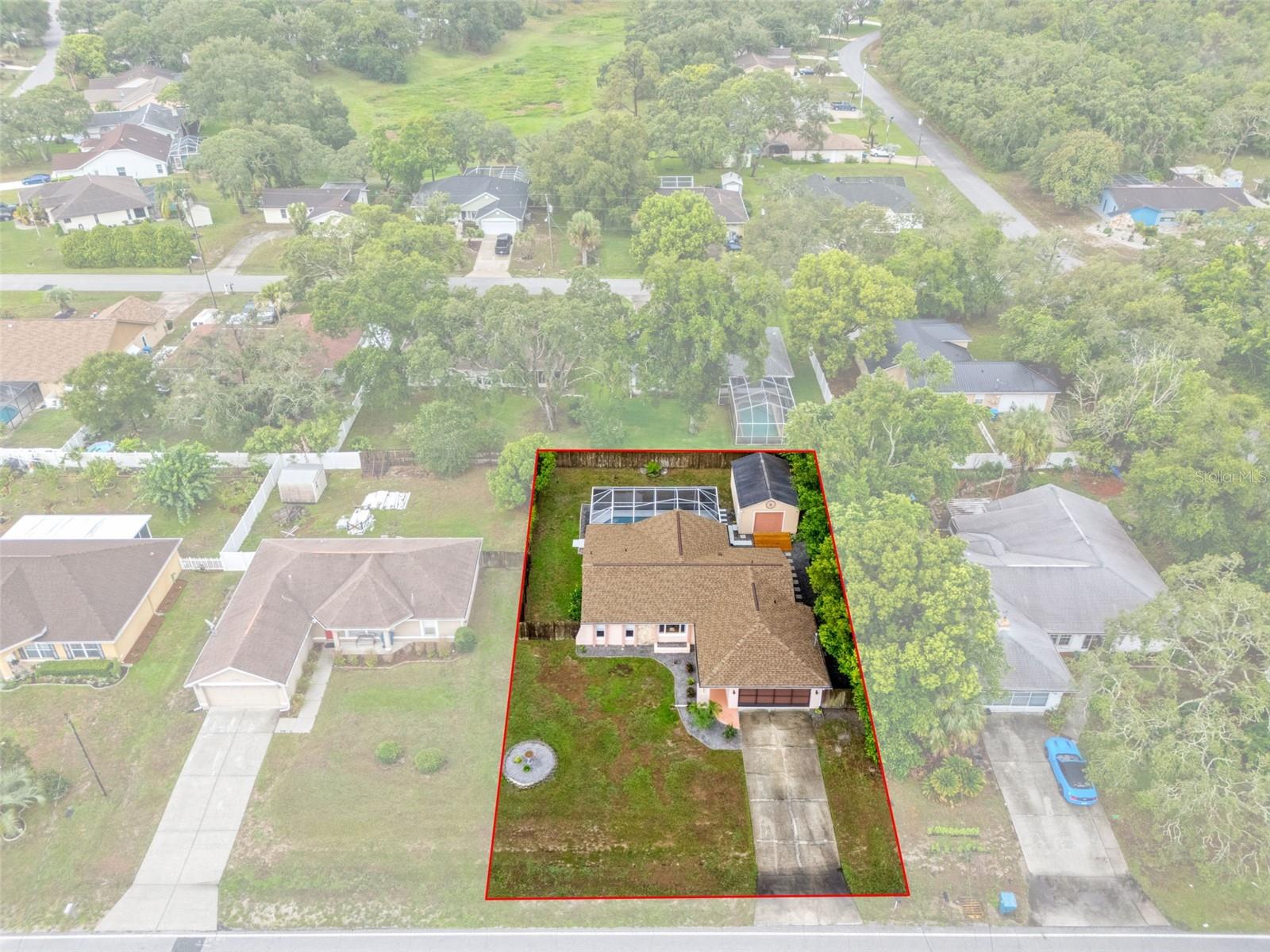 Aerial View of Home with Outlines