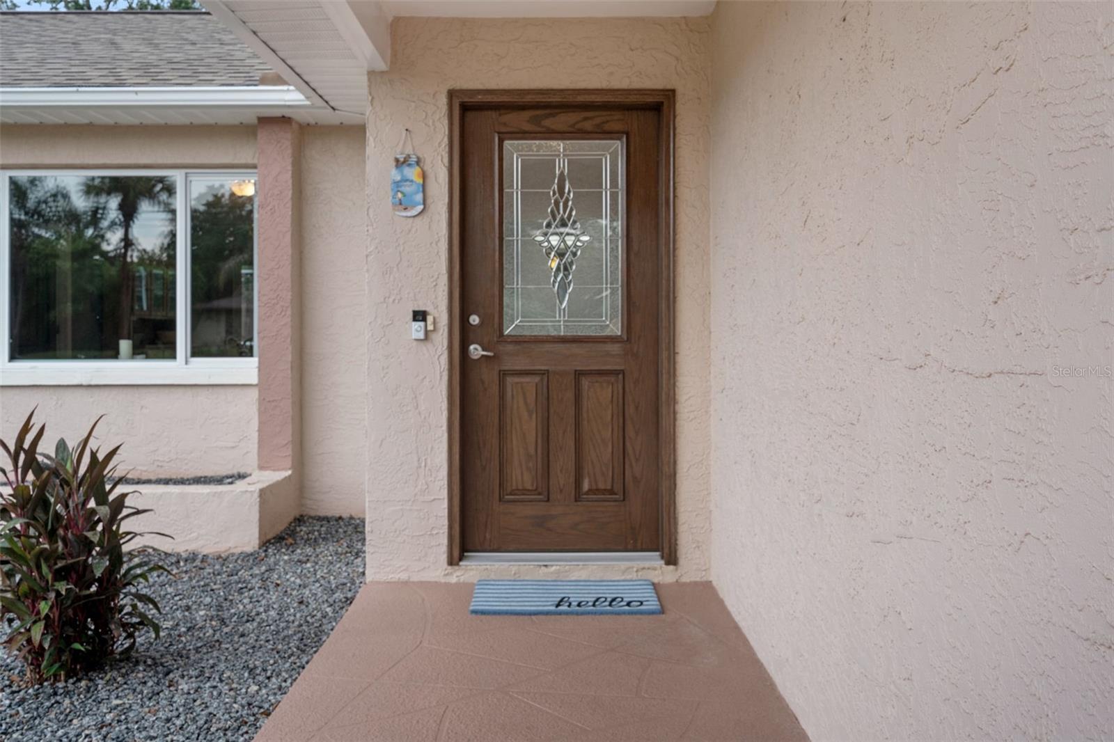Covered walkway to the front door