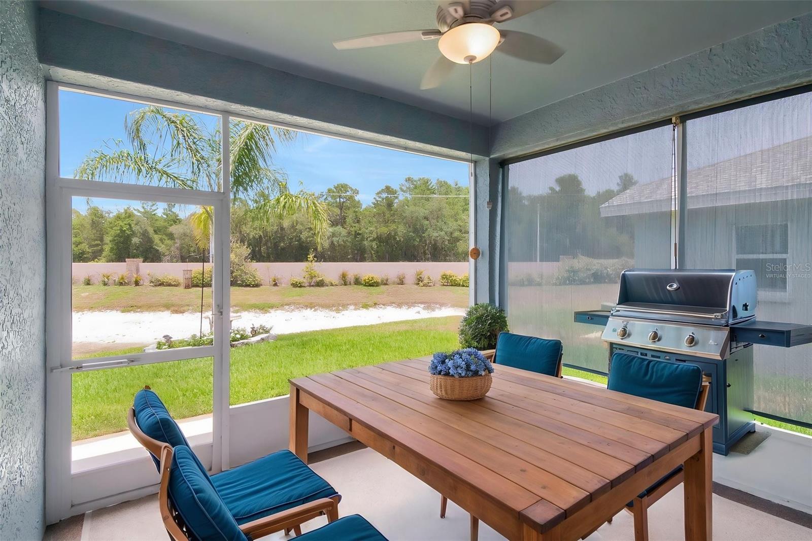 Screened and Covered Lanai Virtually Staged