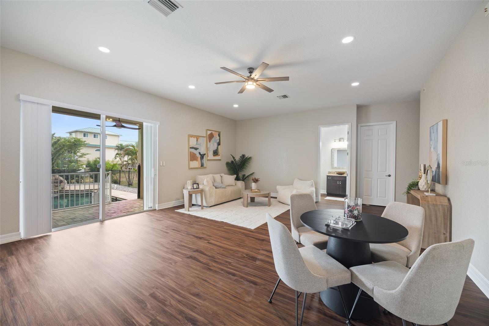 Spacious 4th bedroom/suite. Currently staged as a family/game room.