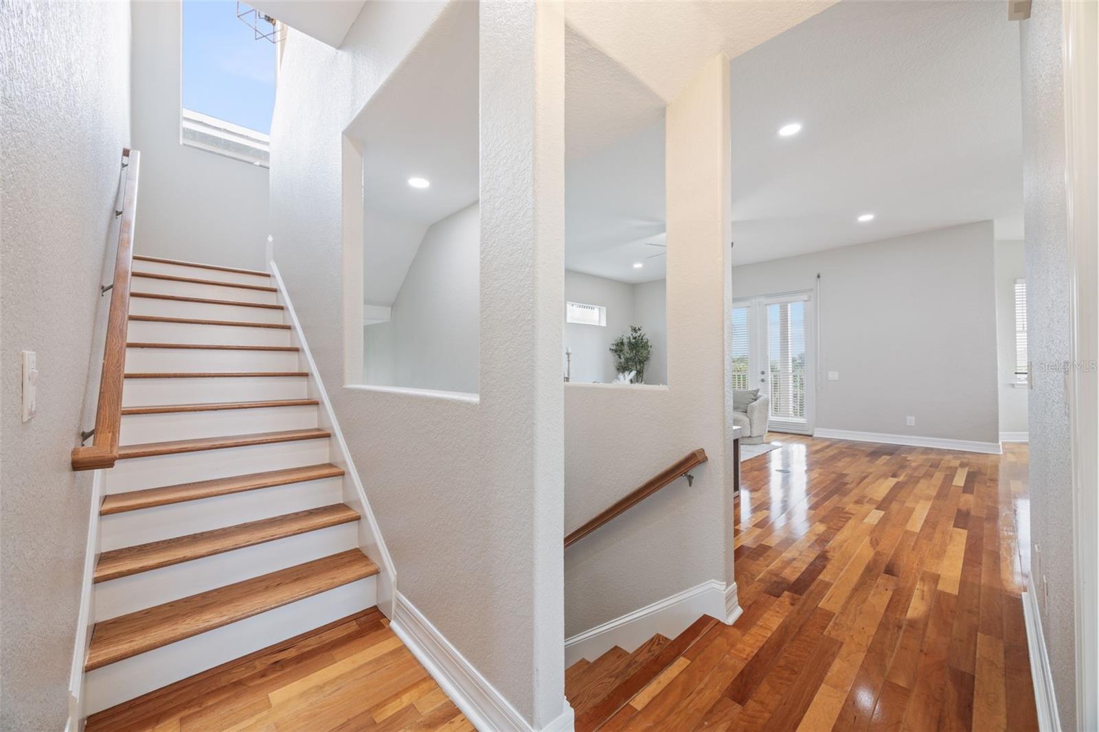 Stairs from the 2nd floor to the 3rd floor.