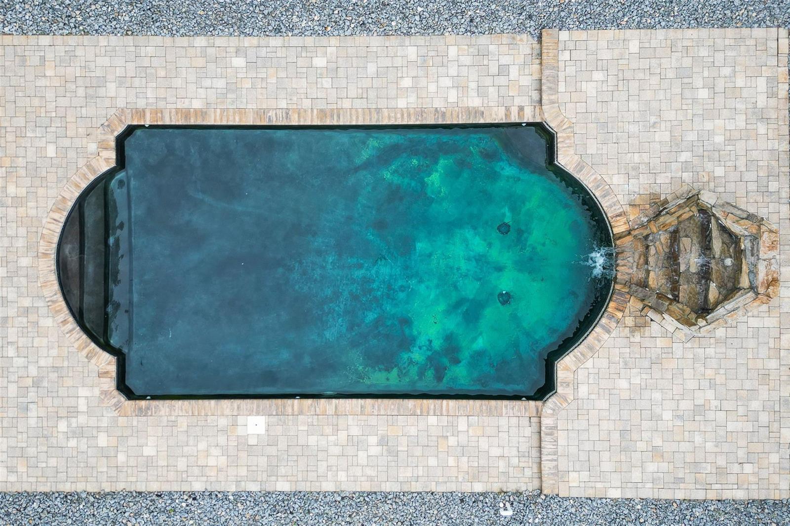 Waterfall in the pool.