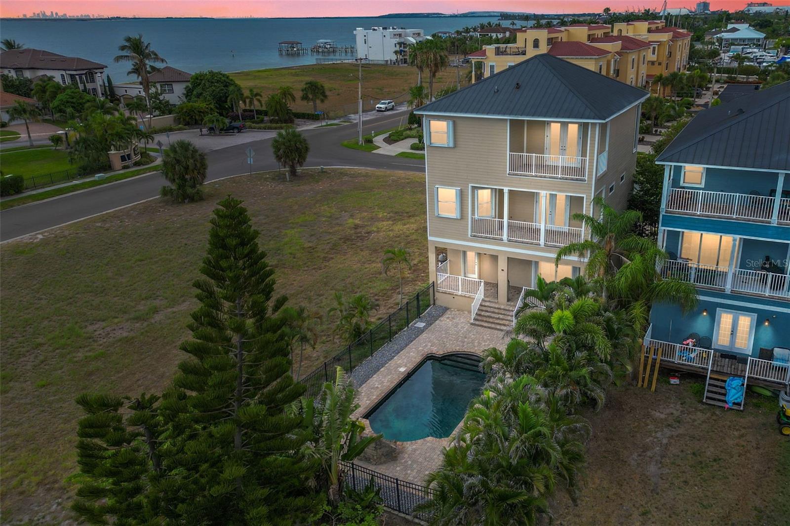 Aerial shot of the rear of the home.