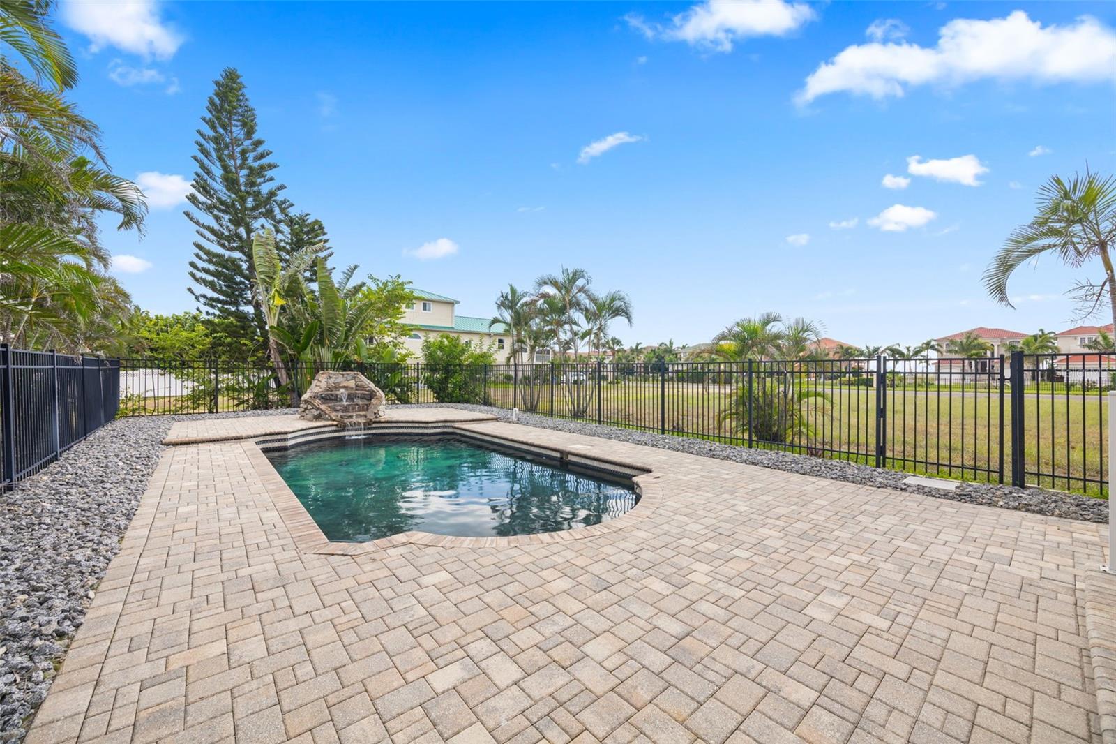 Spacious living area around the pool.