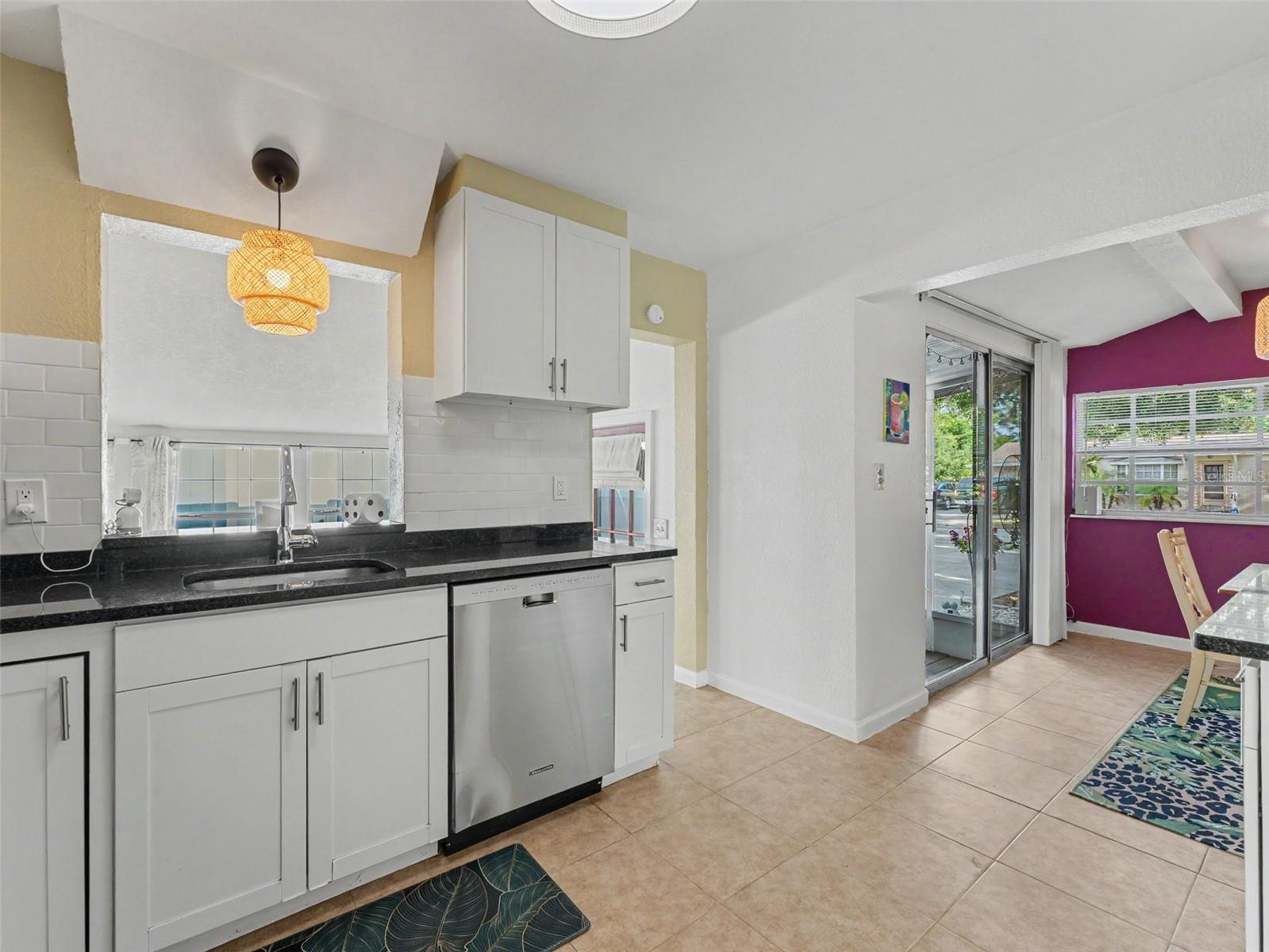 kitchen into dining room