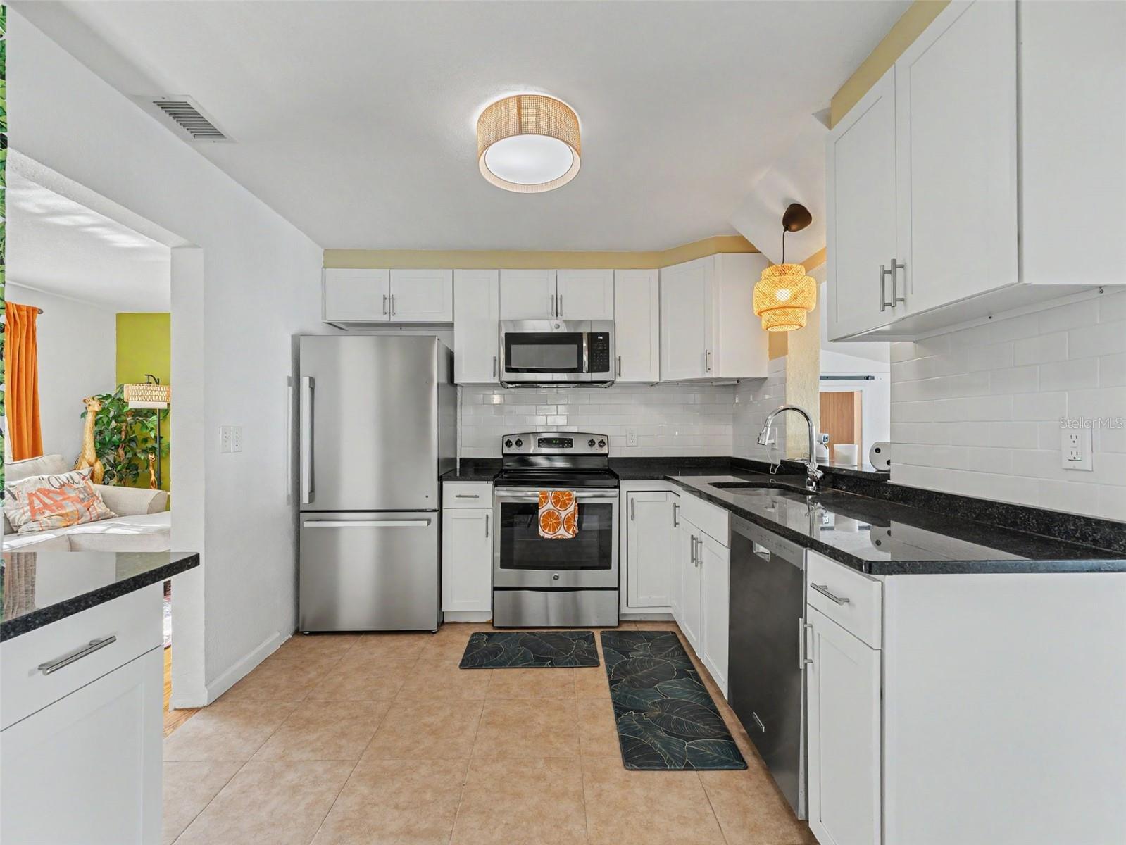 kitchen into living room