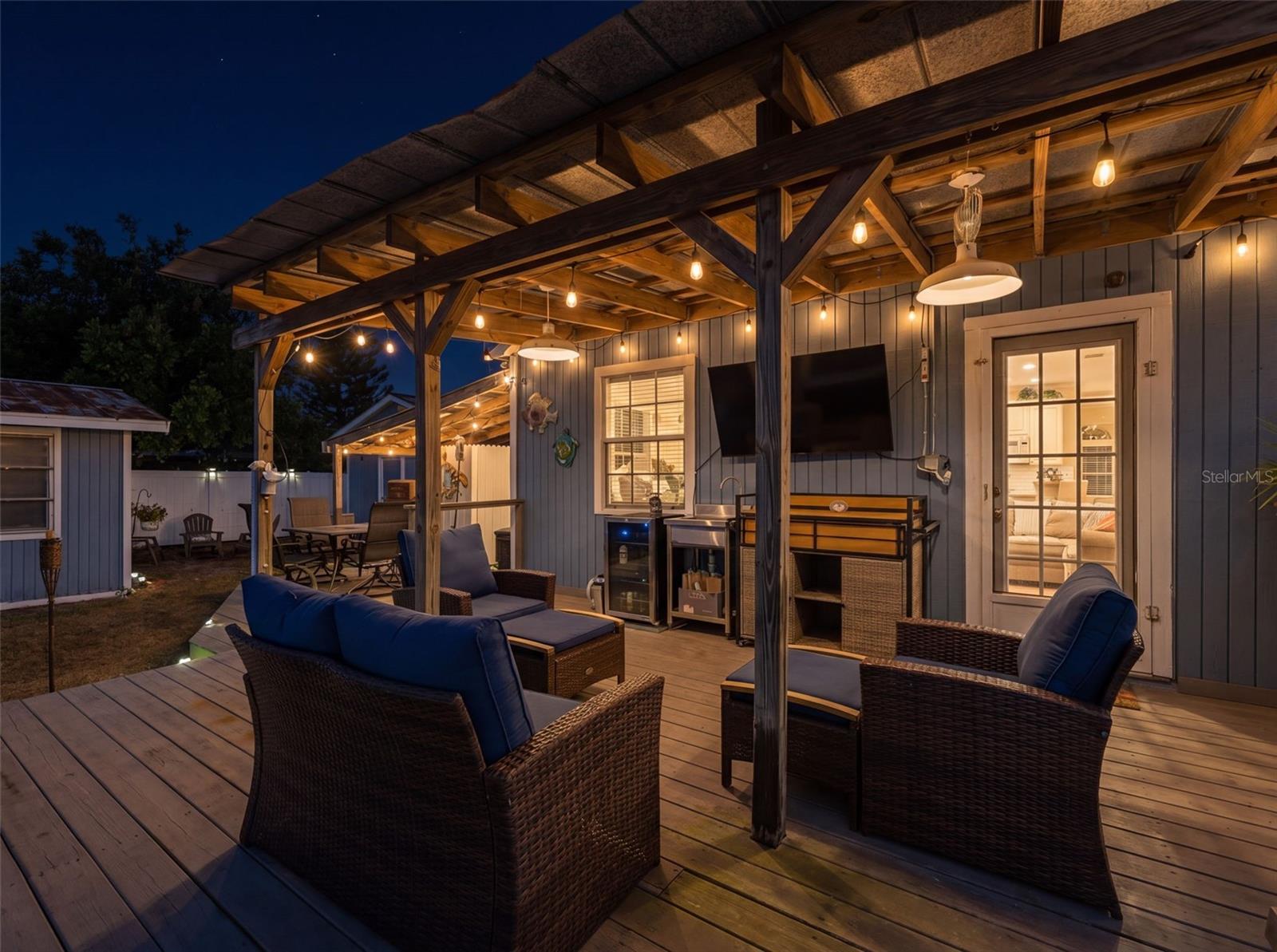 back deck night