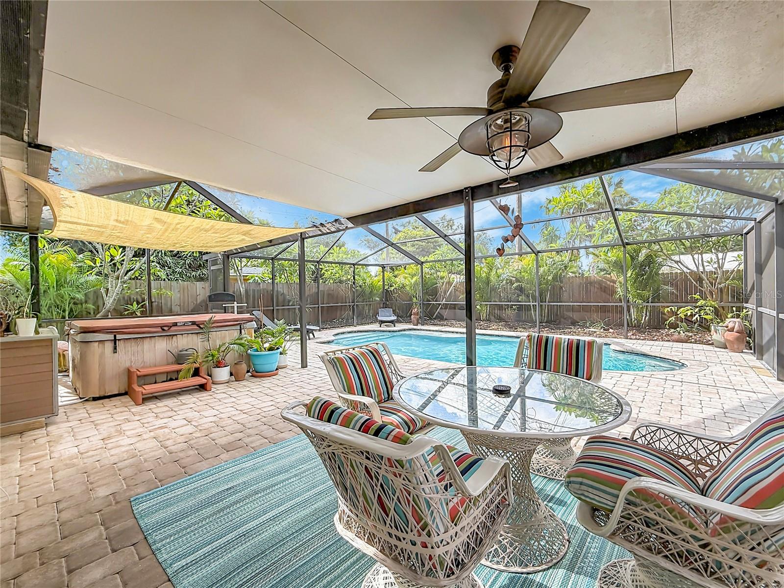 View of patio exiting home.