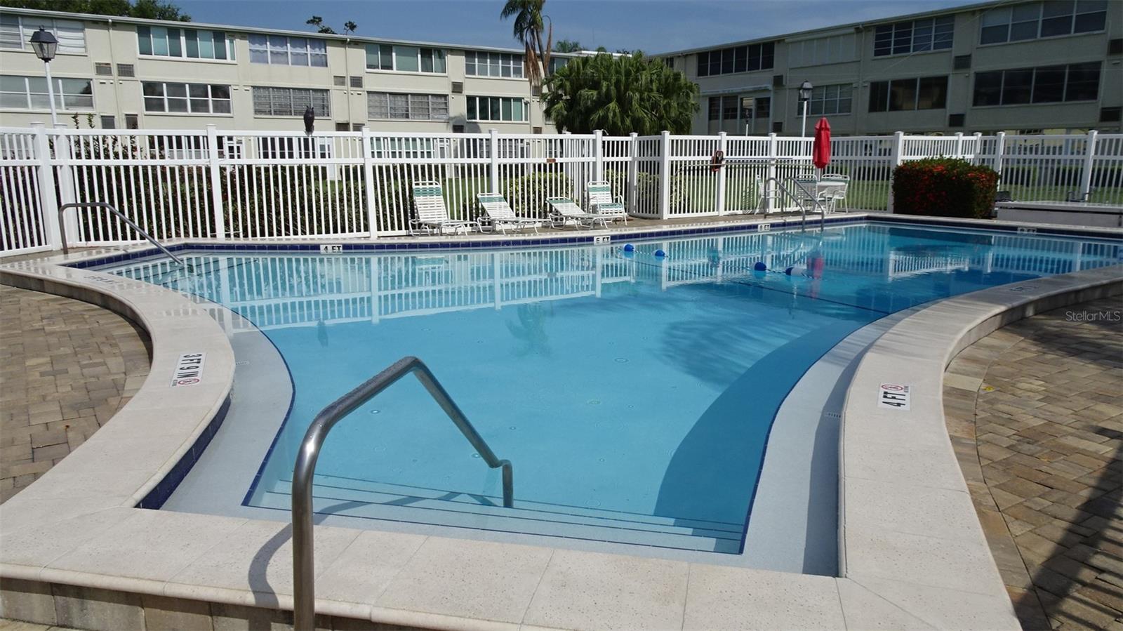 Pool is 3.9 feet to 8 feet deep