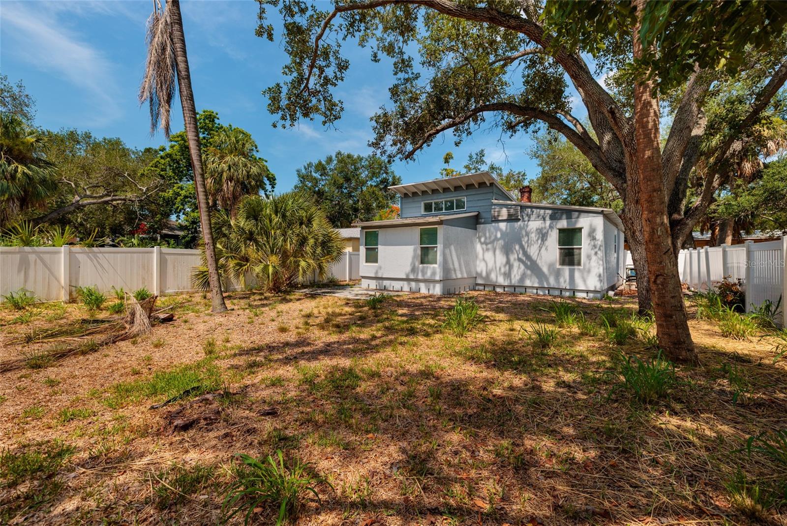 Large private backyard