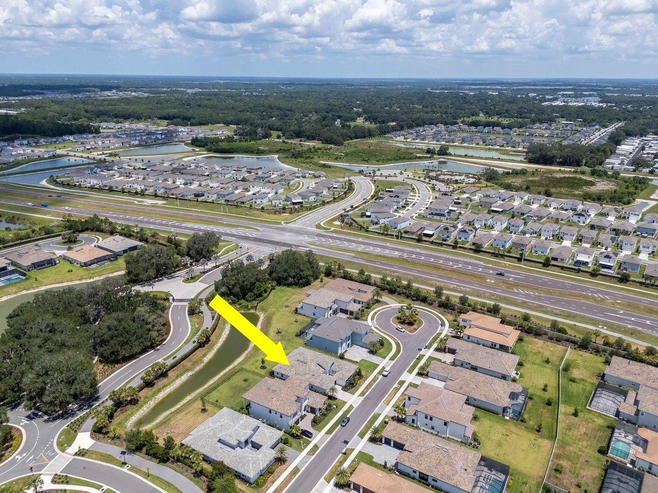 Aerial View of Home - .29 Acre Lot - Located on a Cul-De-Sac Street - No REAR Neighbors - River's Edge Community - Gated
