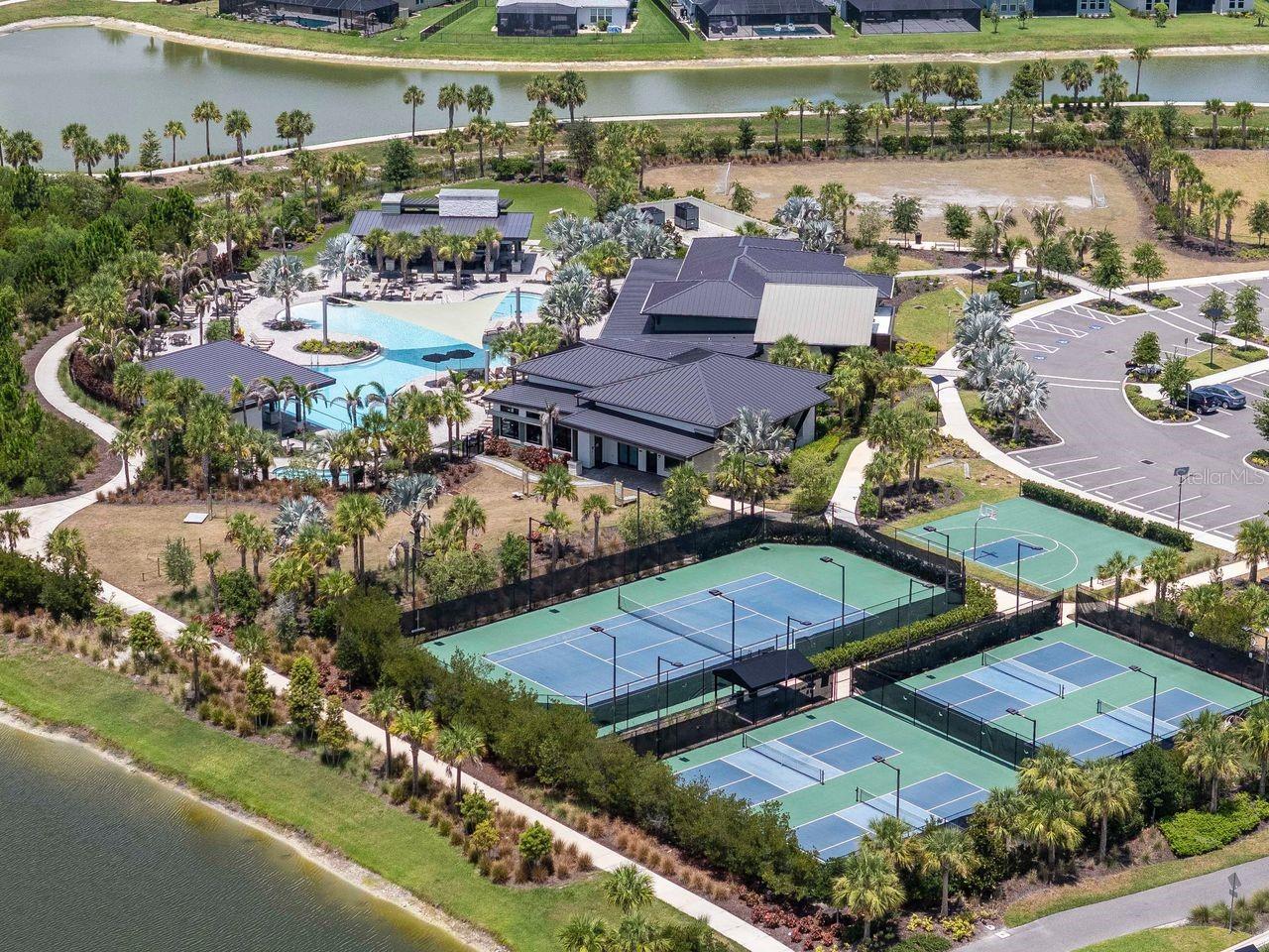 Amenities for River's Edge & River Landing - Club House - Tennis - Pickleball - Resort Style Pools - Entertainment Spaces - Fitness Center - Dog Park - Playground