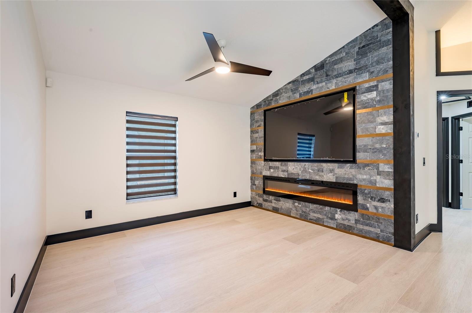 TV/Fireplace Build with Marble & Lava Rock