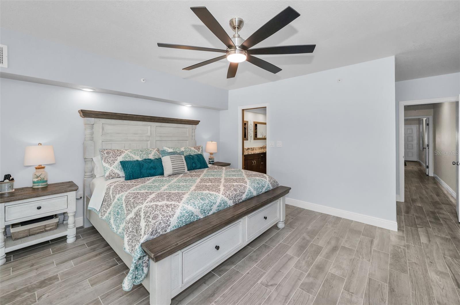 .. Master Bedroom Looking In. New Floors - Remodeled Bathroom. En-Suite  Primary Guest  Bedroom Accessed From 4th or 5th Floor Down the Hallway... Designed  So That Your Guests Have A Private Entrance Suite. Photo #3