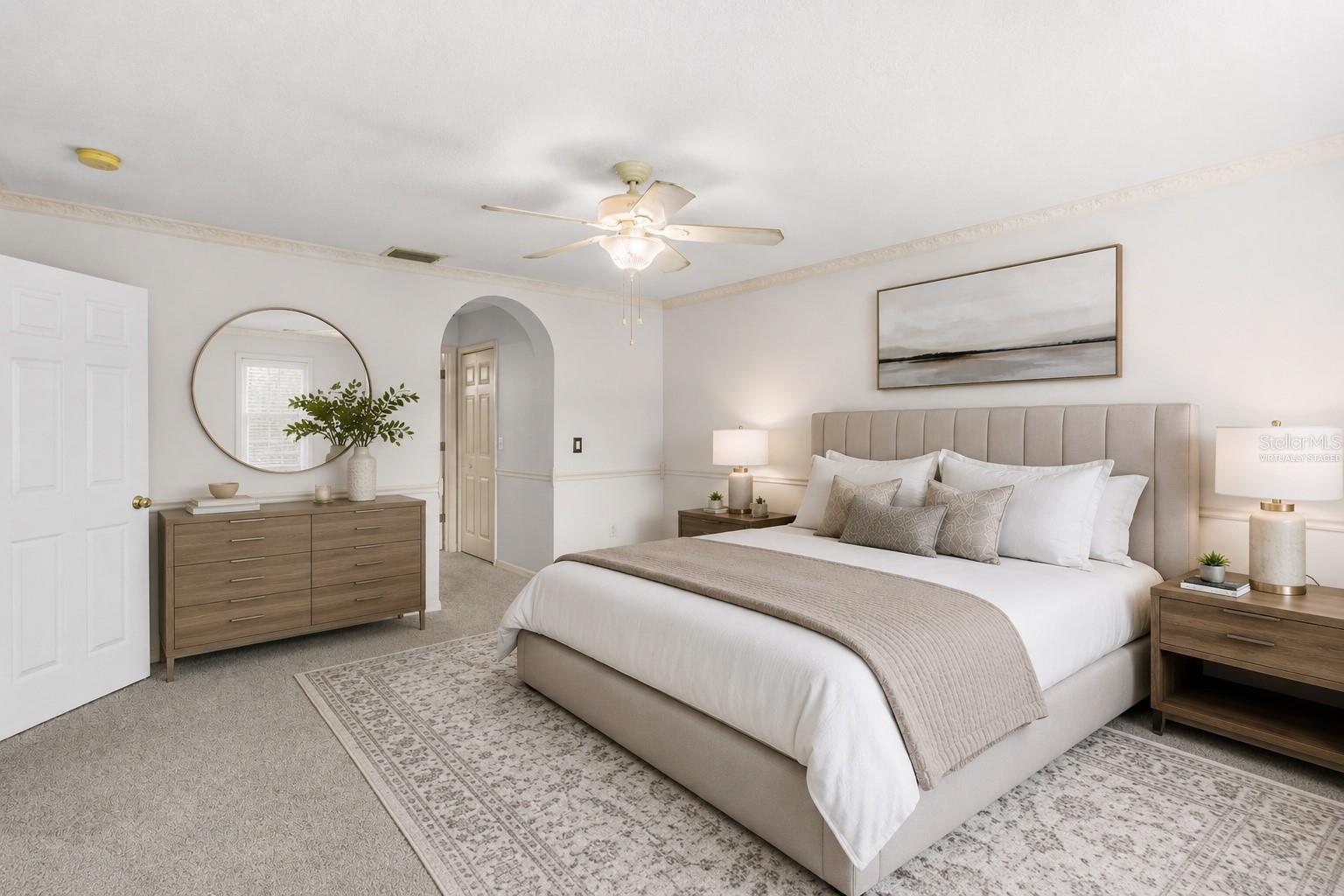 Virtually Staged Primary Bedroom