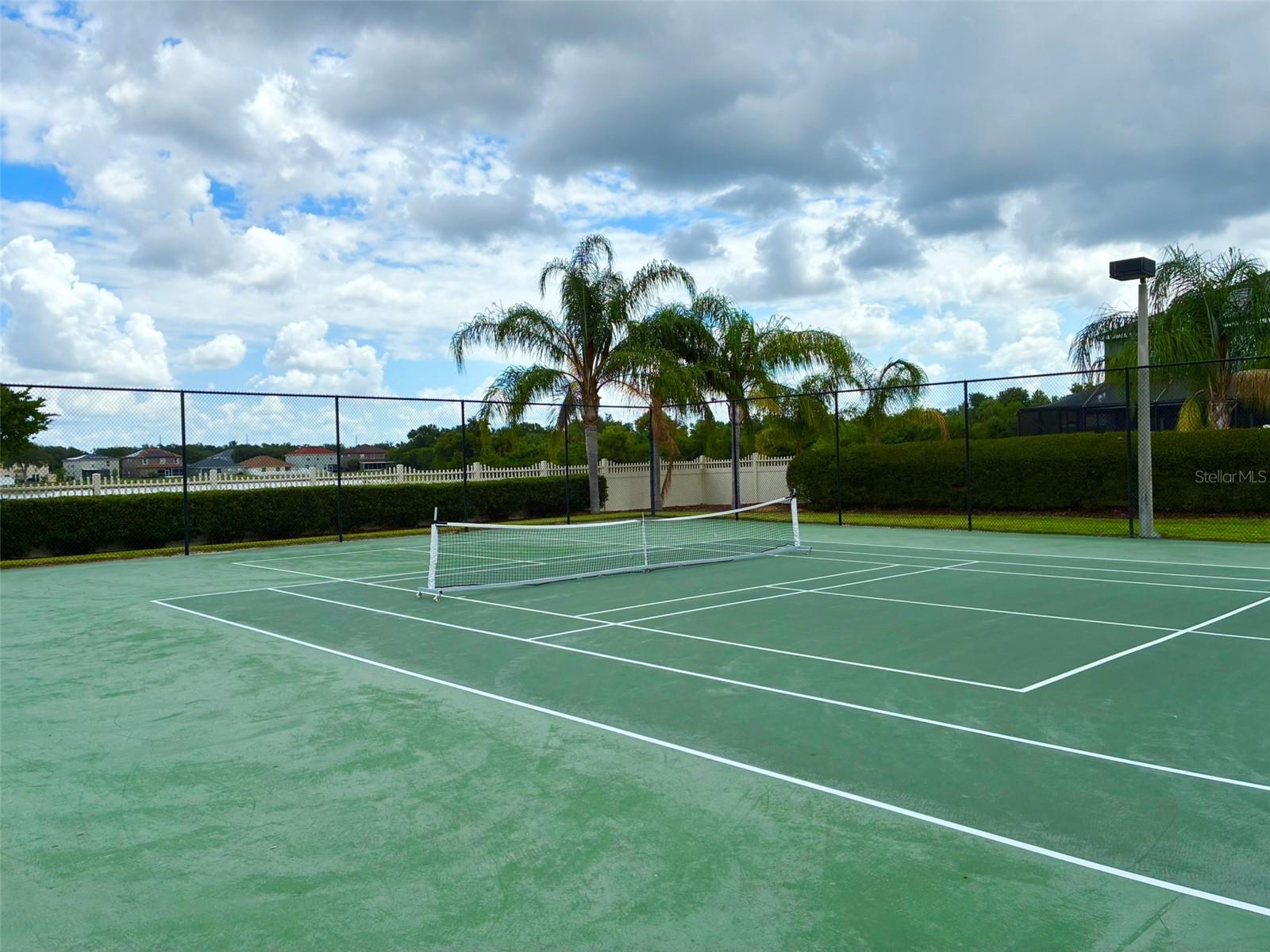two tennis courts