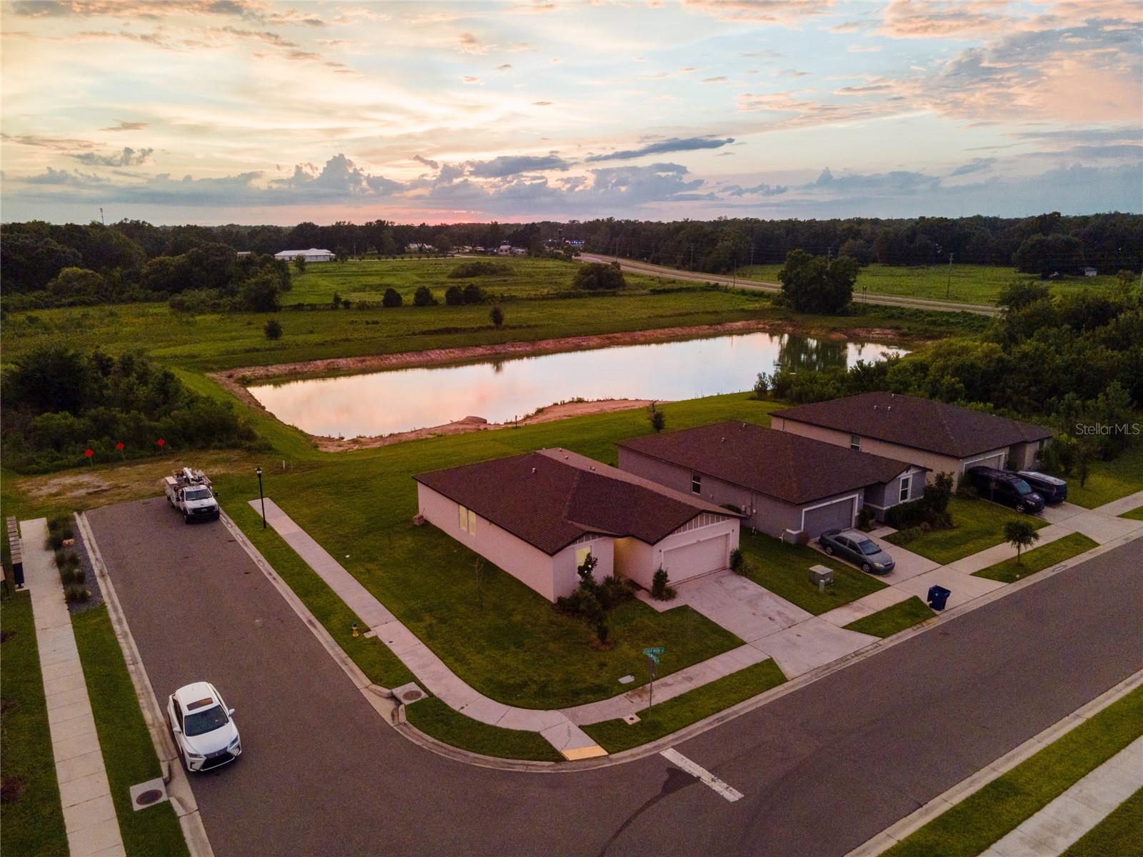 Natural & Scenic Backyard Sunset Pond Views