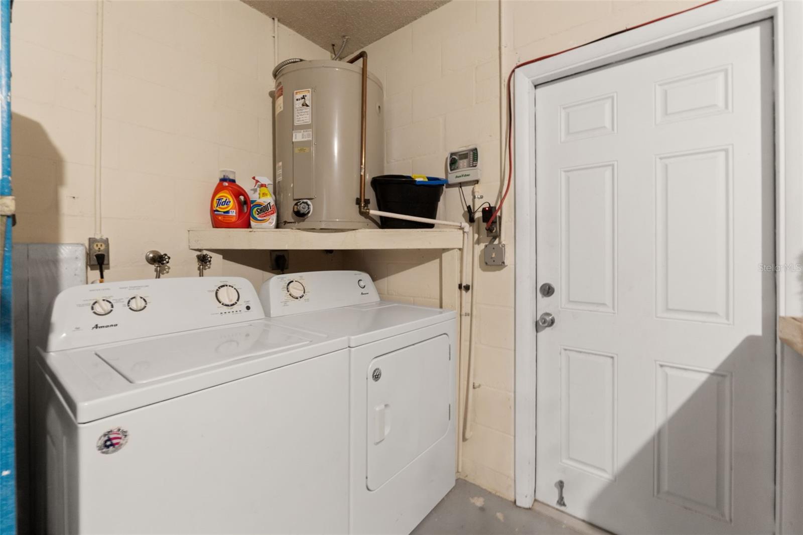 Laundry area in garage