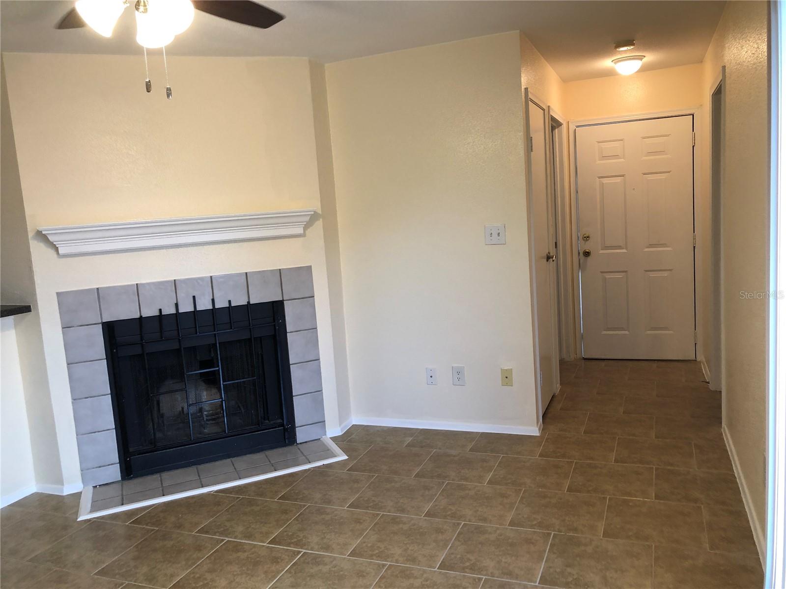 Fireplace upon entry