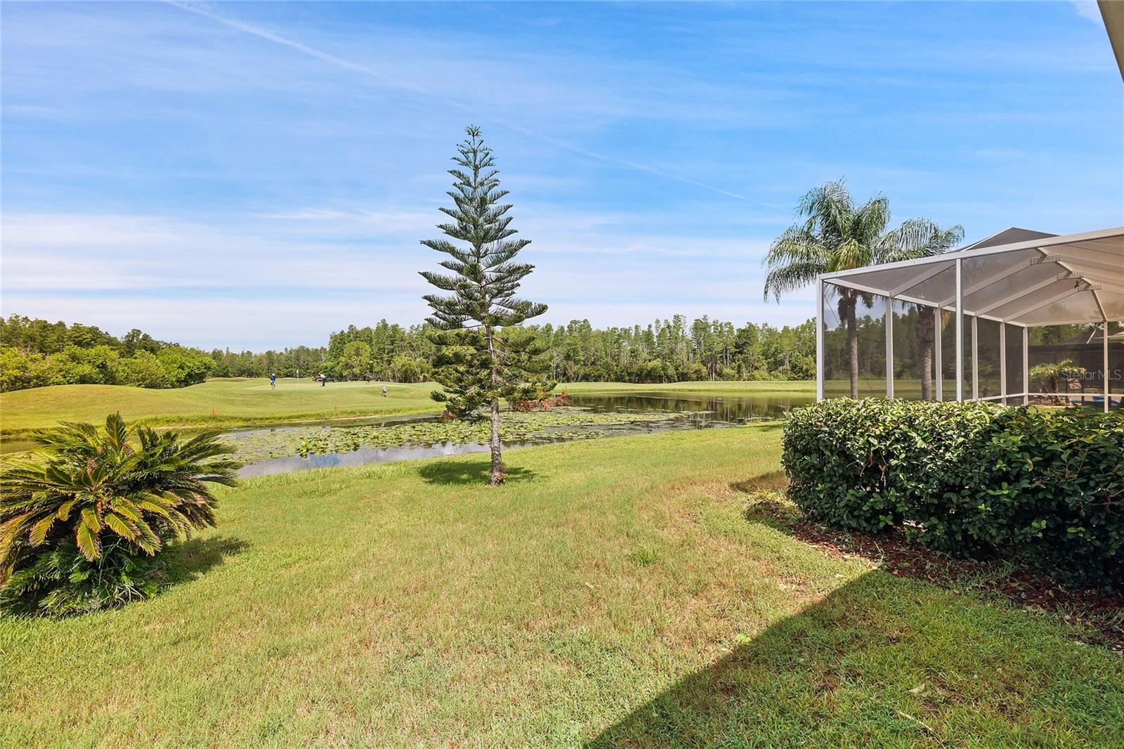 SIDE YARD WITH VIEW OF GOLF COURSE