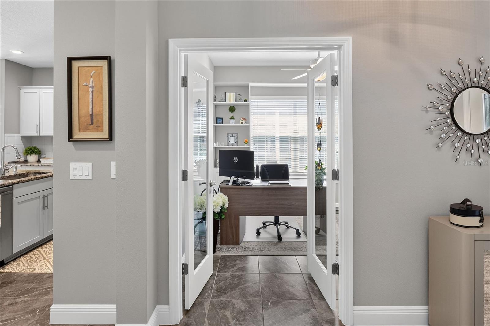 gorgeous glass French doors to office