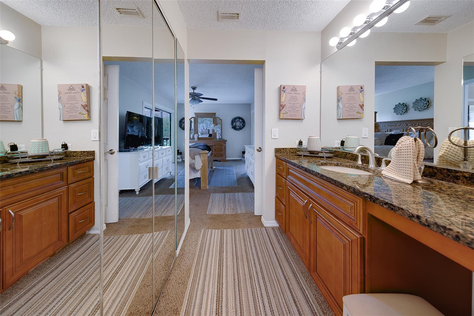 Primary bath second vanity with large walk in closet