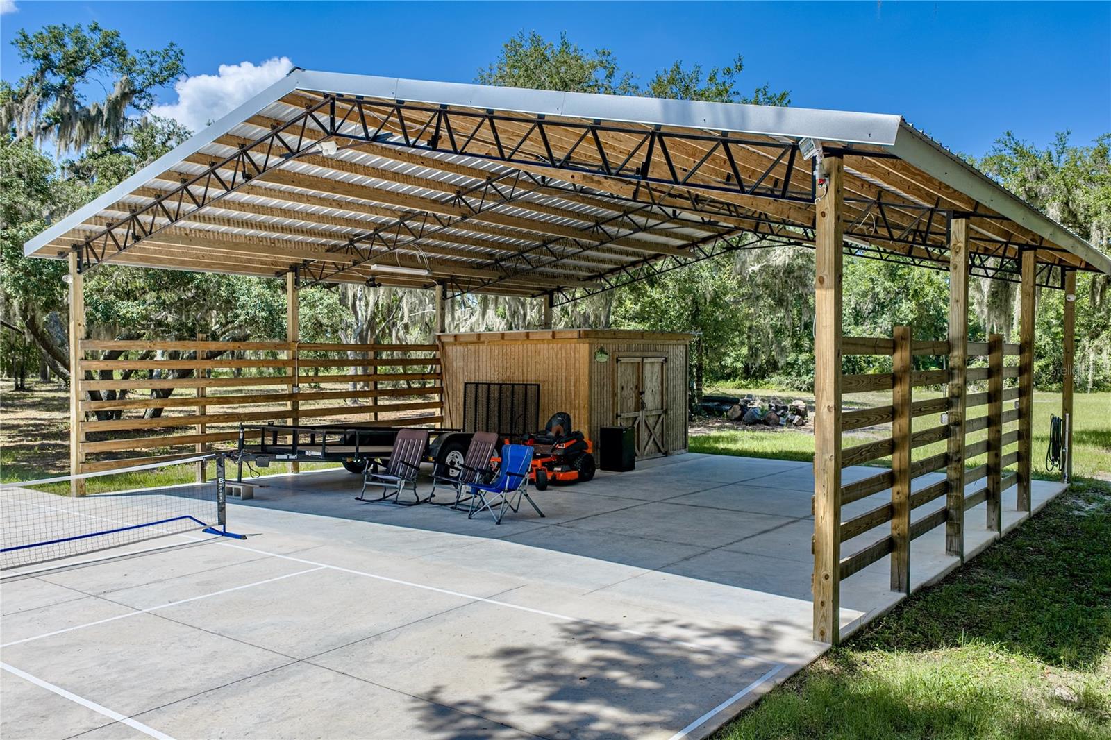 Pole barn with storage room