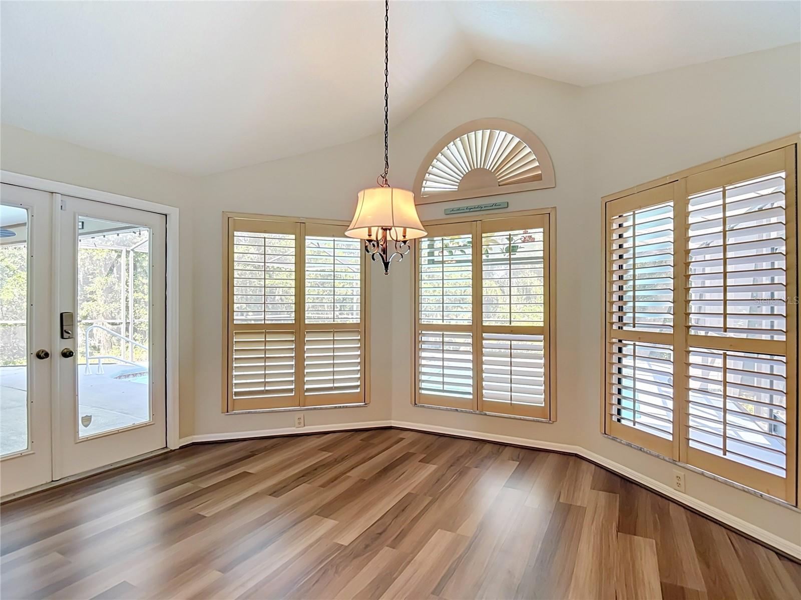 dbl door and plantation shutters