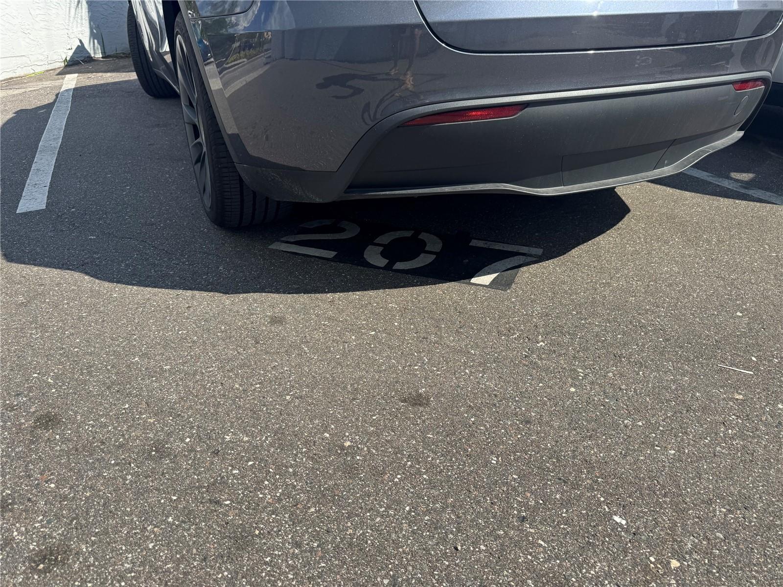 Assigned parking space 207