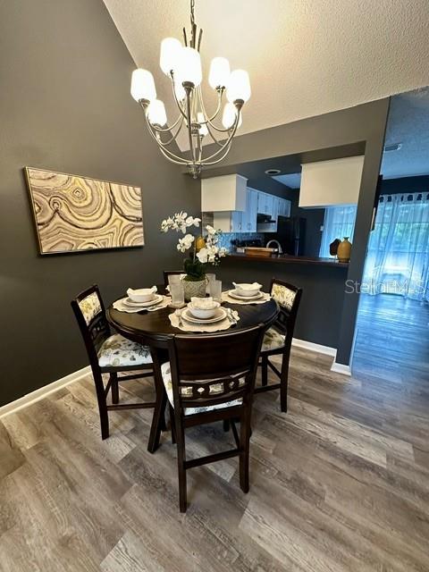 Dinette area with bar height pub style table