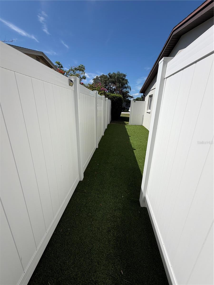 fenced yard
