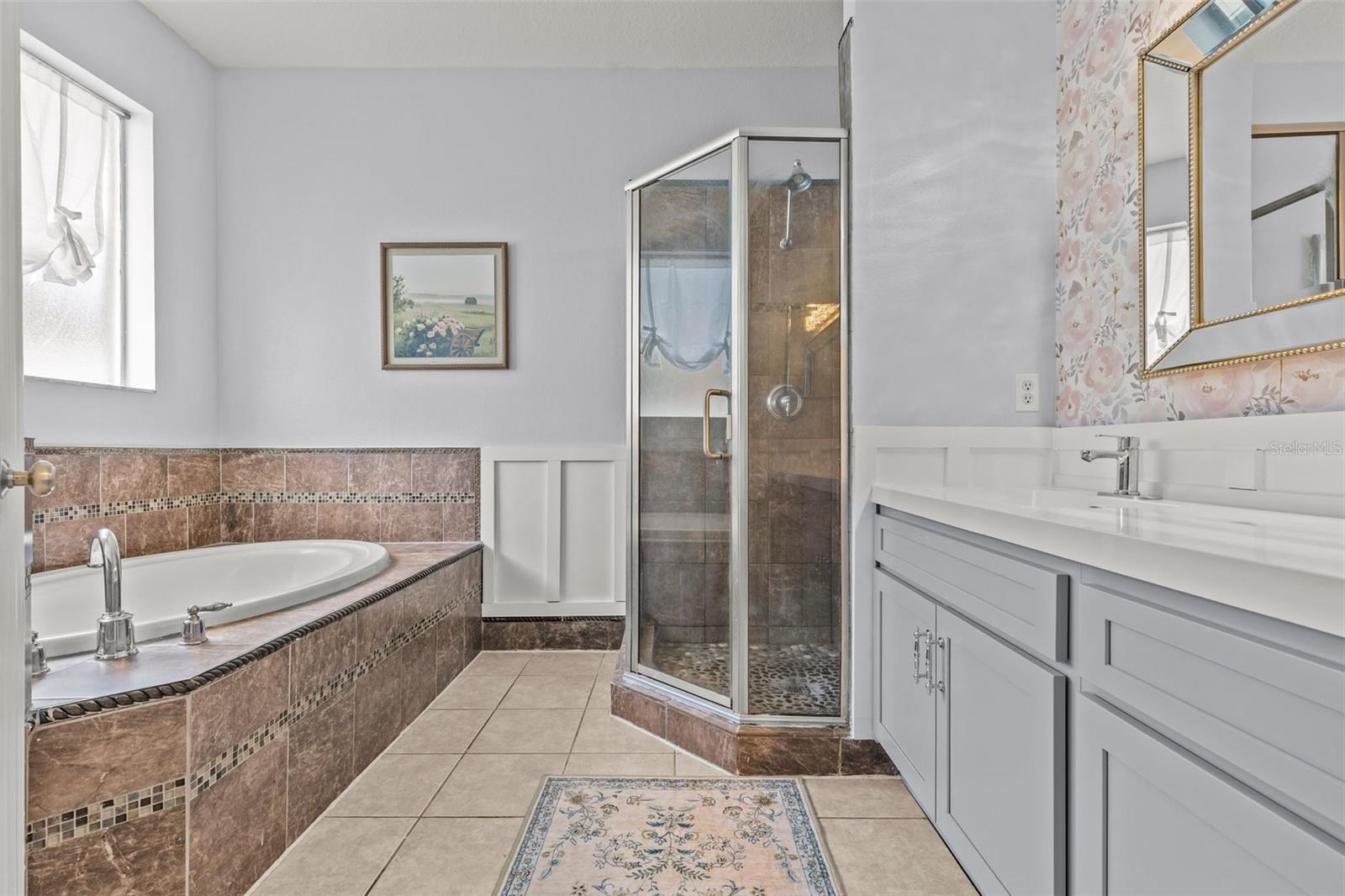 Primary Bathroom with Shower and Soaking Tub