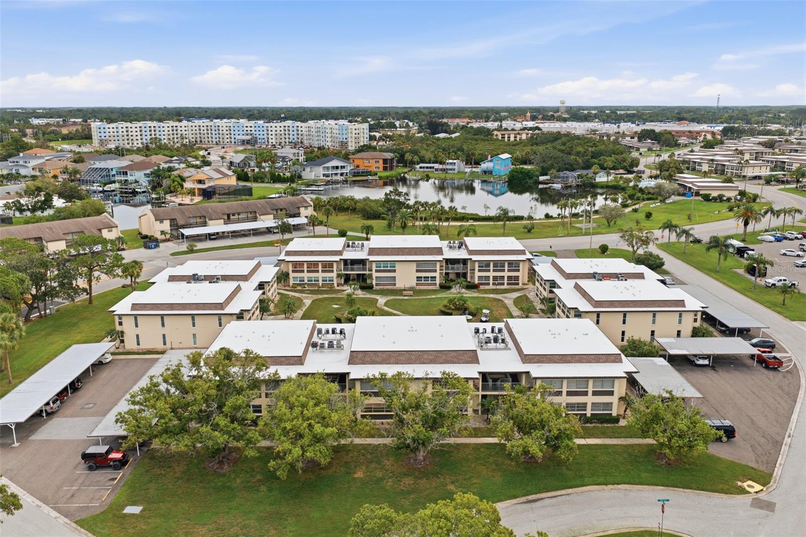 Aerial View of Building and Carport
