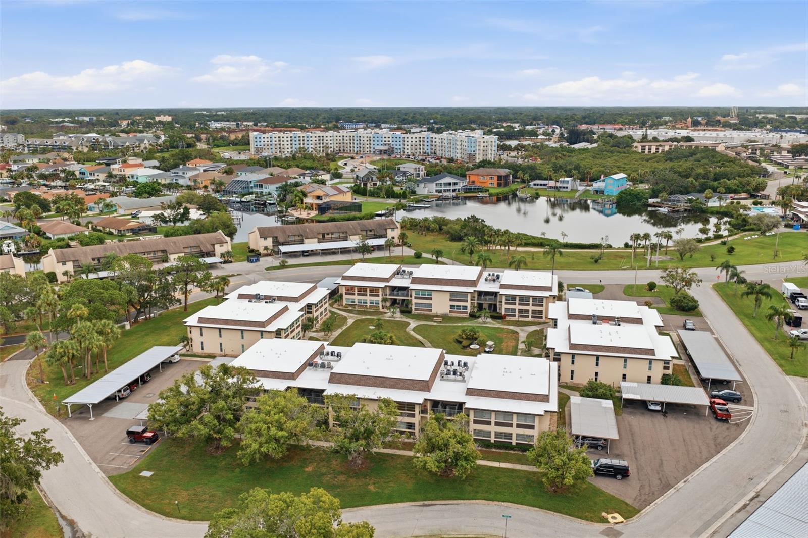 Aerial View of Building and Carport
