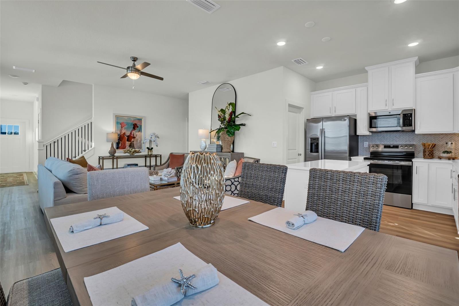 Open concept kitchen and dining
