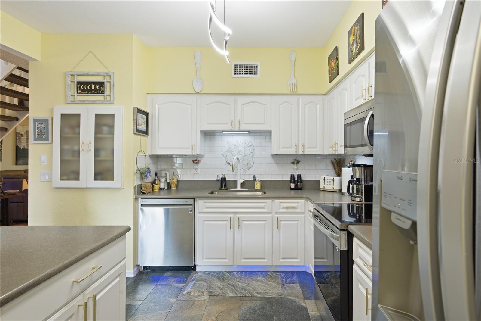 Custom backsplash with tile accent!