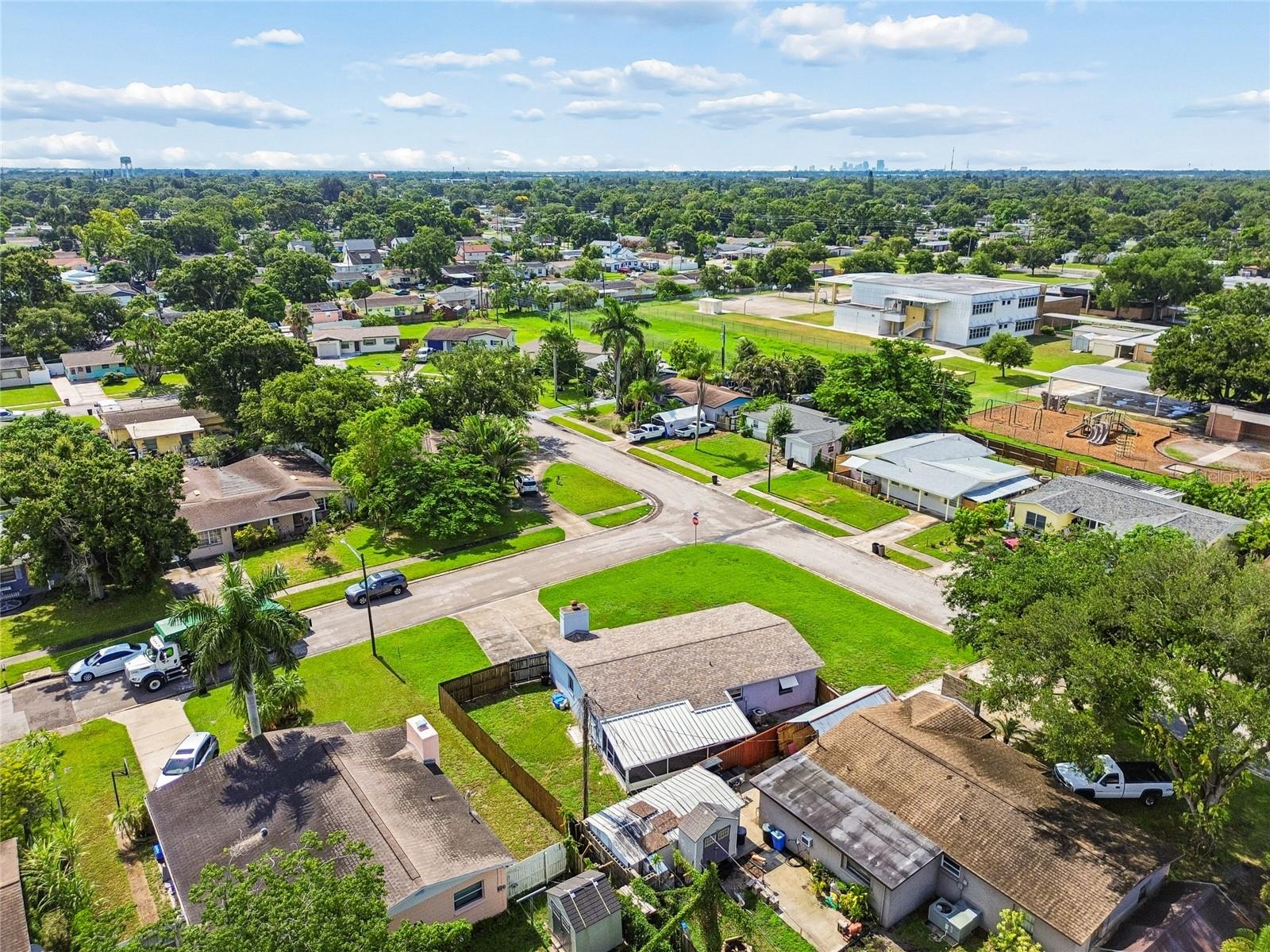 AERIAL OF CORNER LOT HOME SITE