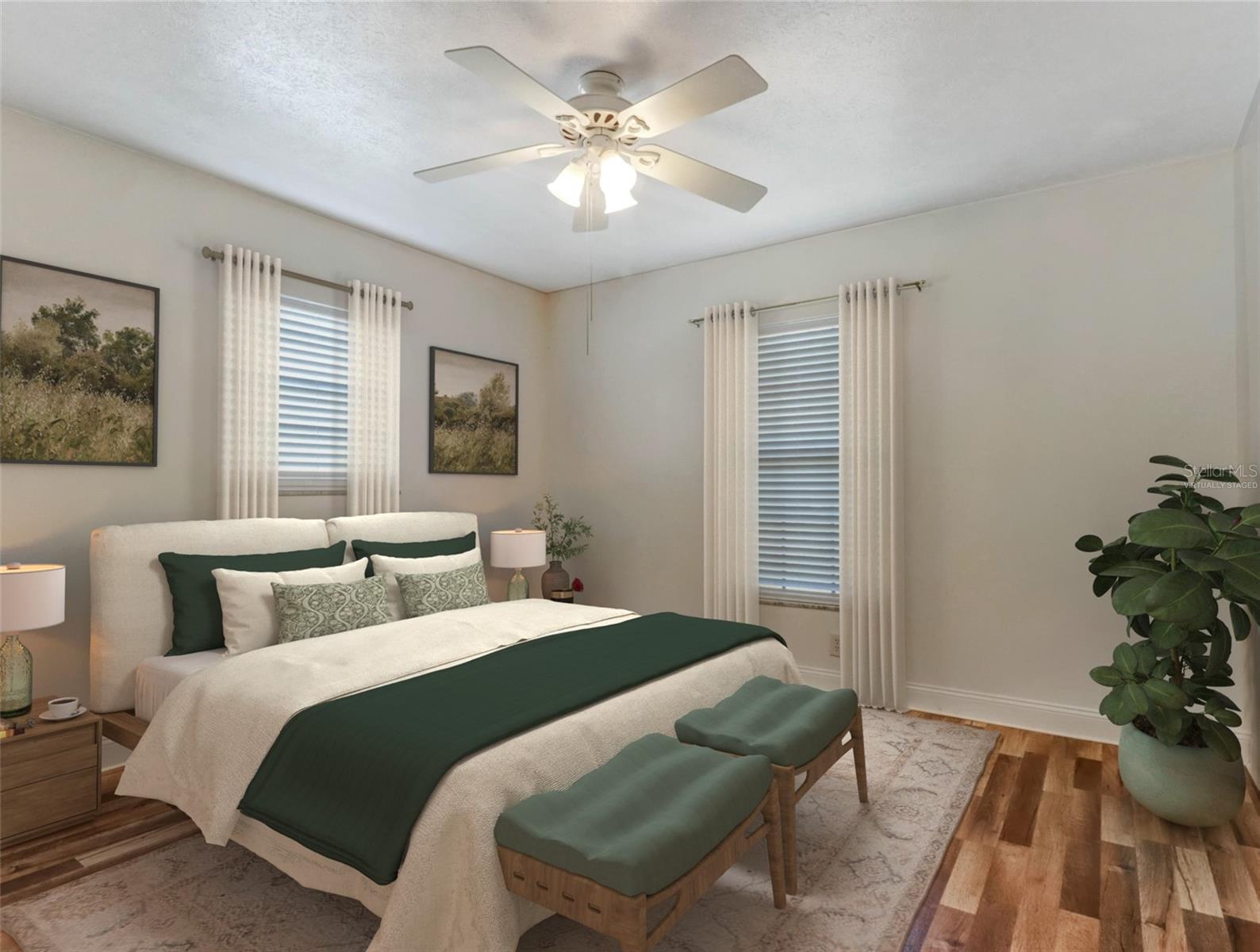 Virtually staged Bedroom 2